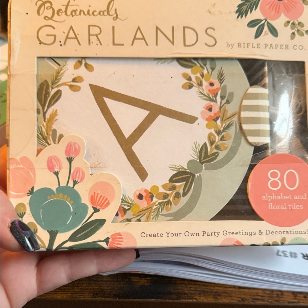 Rifle Paper Co. Botanicals Garland with Gold and Floral Accents
